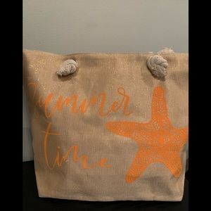 Summer beach/ travel bag gold/coral brand new